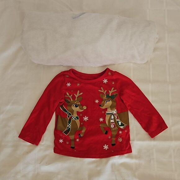 Holiday Time Baby Girl Bundle Pack Christmas Sweater And Blanket 12 Months Red - Picture 16 of 16